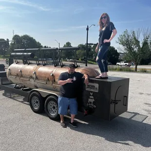 Our smoker, BIG Poppa. 1,000 gallon