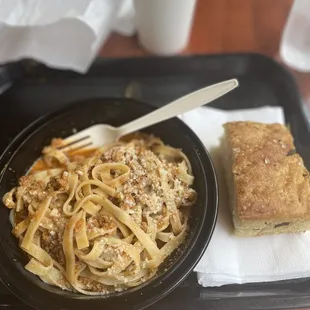 Ragu Bolognese and Focaccia Bianca