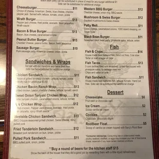 menu