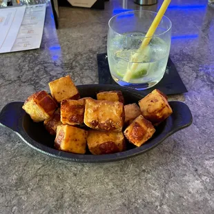 Bacon Cheddar Cheese Curds/Gin &amp; Tonic