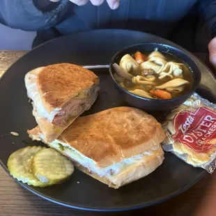 Cubano with tortellini sausage soup