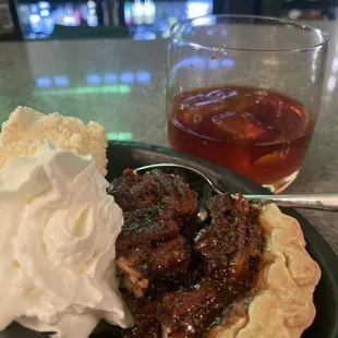 Bourbon Chocolate Pecan Pie and Traditional Four Roses  Old Fashioned
