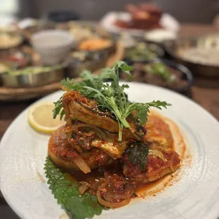 Spicy braised mackerel