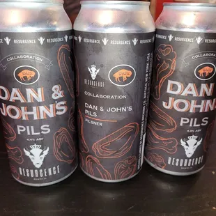three cans of beer