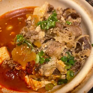 Kimchi and tofu beef spicy hot pot