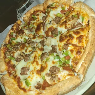 This deep dish deluxe with extra sauce was so doggone good