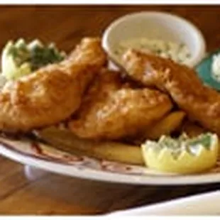 a plate of fish and chips