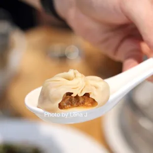 Inside of Spicy Pork Xiao Long Bao ($8.75)