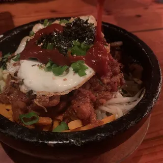 Stone Bowl Bibimbap with Pork