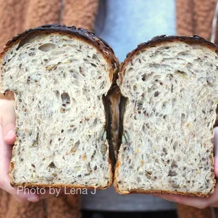 Inside of Seeded Multigrain Tin Loaf ($10) - really good