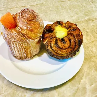 two pastries on a plate