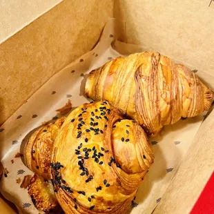 two croissants in a box