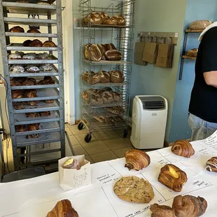 a table full of baked goods