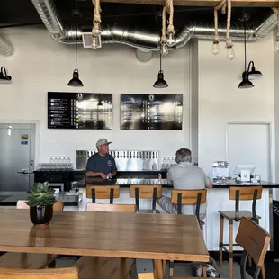 Bar area with 25 taps and menu
