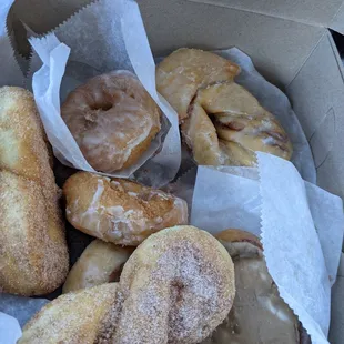 A dozen donuts.