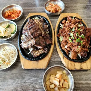 Beef Short Ribs (Kalbi), Spicy Pork
