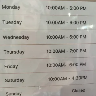 Hours