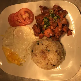 Tocilog( fried eggs w/ sweet pork/fried rice