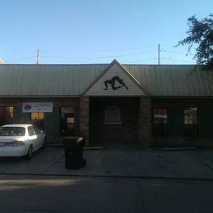 The front of the building