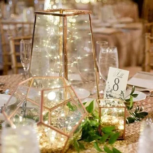 a table set for a wedding reception