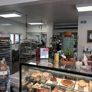 Making chocolates behind the pastry case
