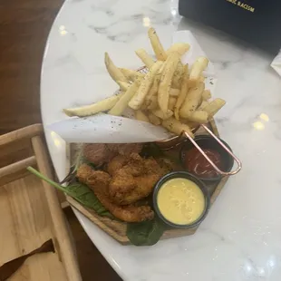 Kids chicken tenders and fries