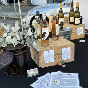 Various Wines at the Clement Street Farmers Market San Francisco