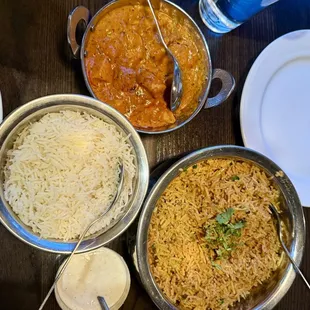 Chicken Biriyani, and Chicken Tikka Masala