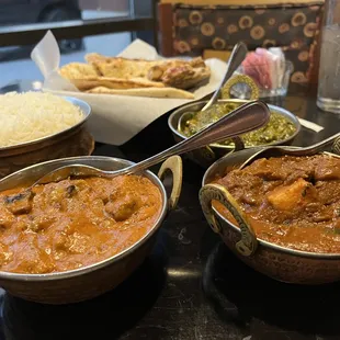 a variety of indian food