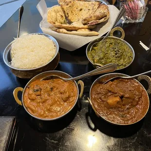 a variety of indian food