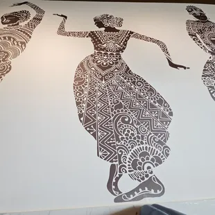 Wall paper was attractive.