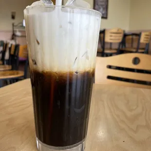 Thai iced coffee freshly delivered.