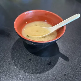 Complimentary miso soup when dining in