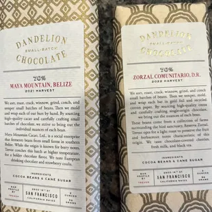 two packages of chocolate