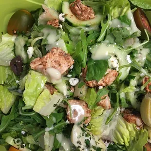 Santorini Salad - cucumbers, chopped herbs, feta - fantastic!
