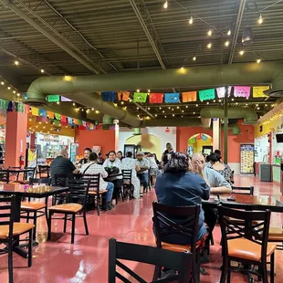 Food court seating.