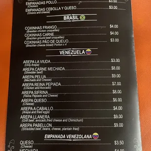 menu