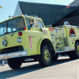 a yellow fire truck