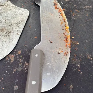 a knife and a spatula