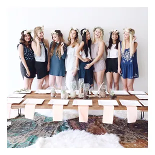 Low boho modern farm table. Be seated on the floor with throws and pillows!