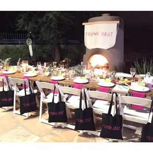 Modern farm tables &amp; full table design for a dinner party with Femme Beat