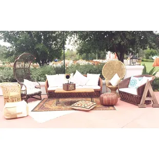 Modern Mexican, boho lounge area.