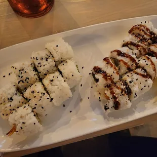 Mexican roll and chicken teriyaki roll