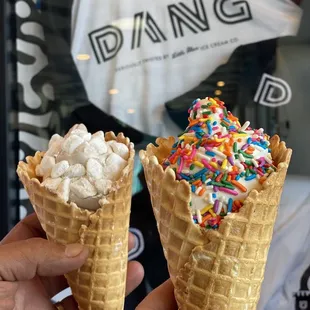 Ganache with mochi and vanilla with rainbow sprinkles