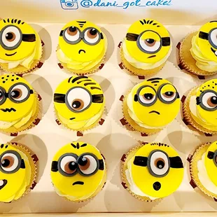 a box of minion cupcakes