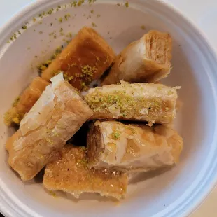 BAKLAVA!!! I've never had them in this shape before and they were divine. I easily could have eaten these myself.
