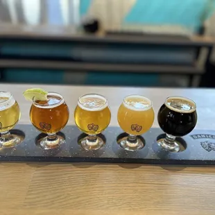 a flight of beers