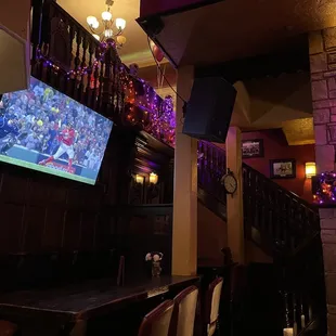 a tv screen with a football game on it
