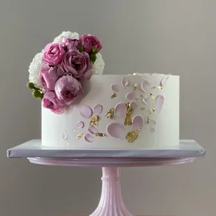 Brown sugar cake with caramel filling and cream cheese frosting