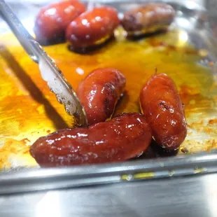 a hot dog being cooked